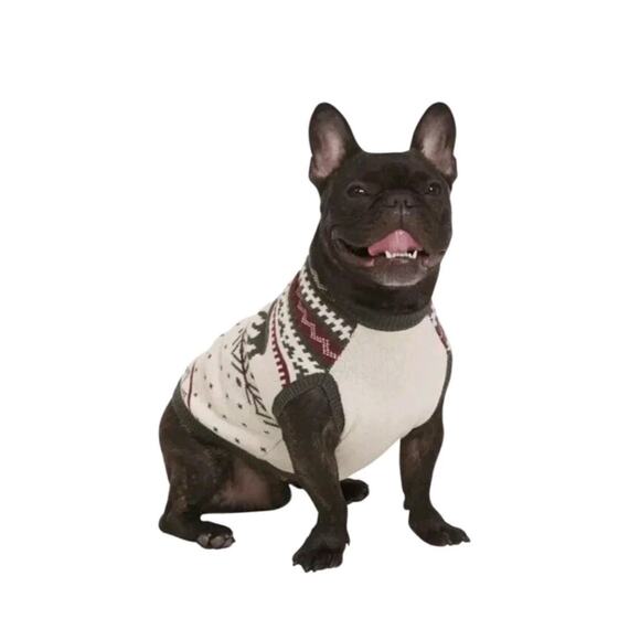 Lands' End Dog Family Holiday Sweater, Cream, Size XL Dog Sweater Bears - Picture 11 of 13